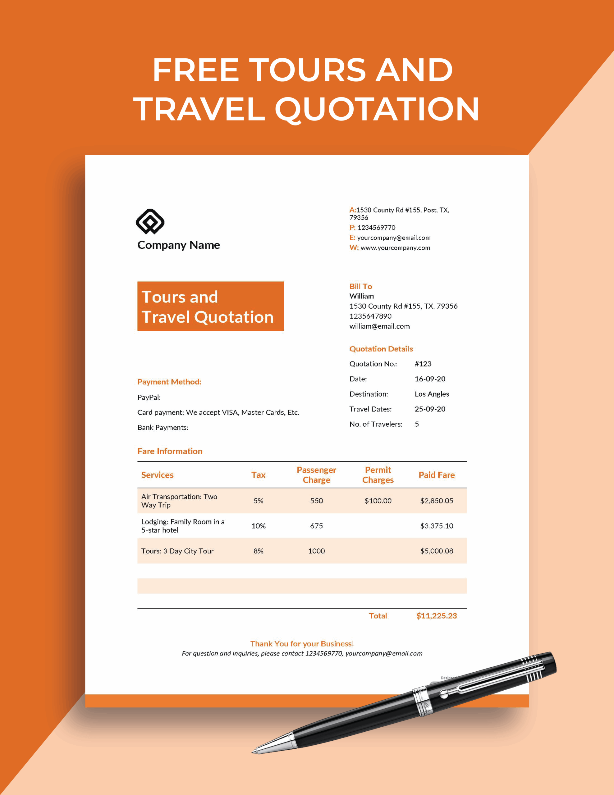 Editable Quotation Template Word Fill Online Printable 45 OFF