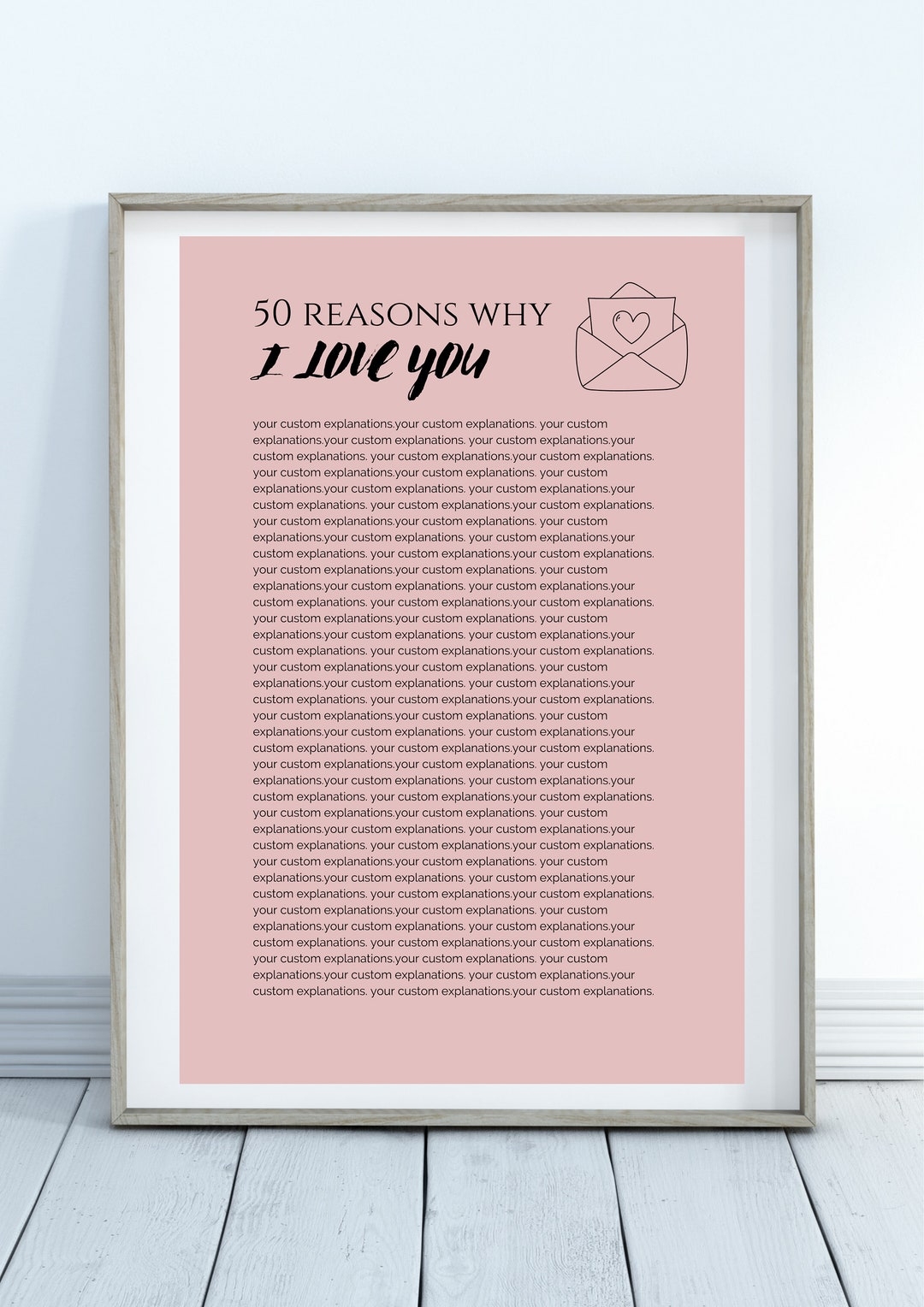 EDITABLE Reasons Why I Love You Template Printable Wall Art Etsy
