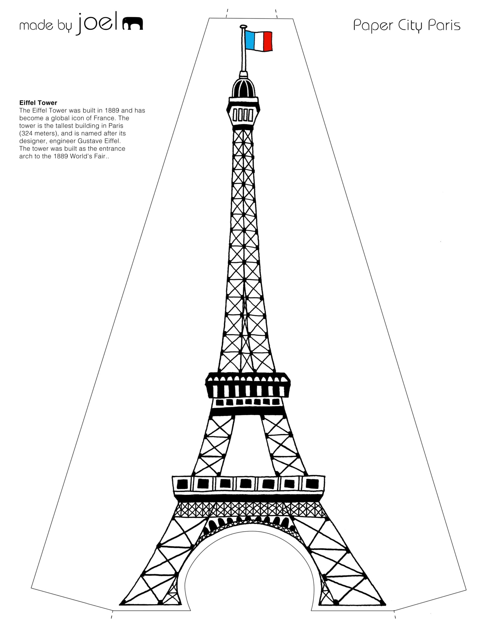Eiffel Tower Template Printable Free Printable