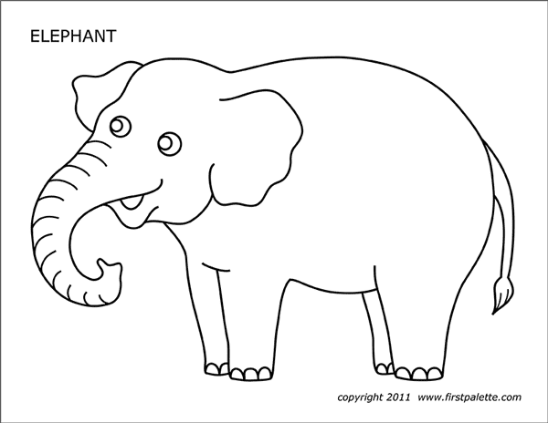 free elephant stencils printable