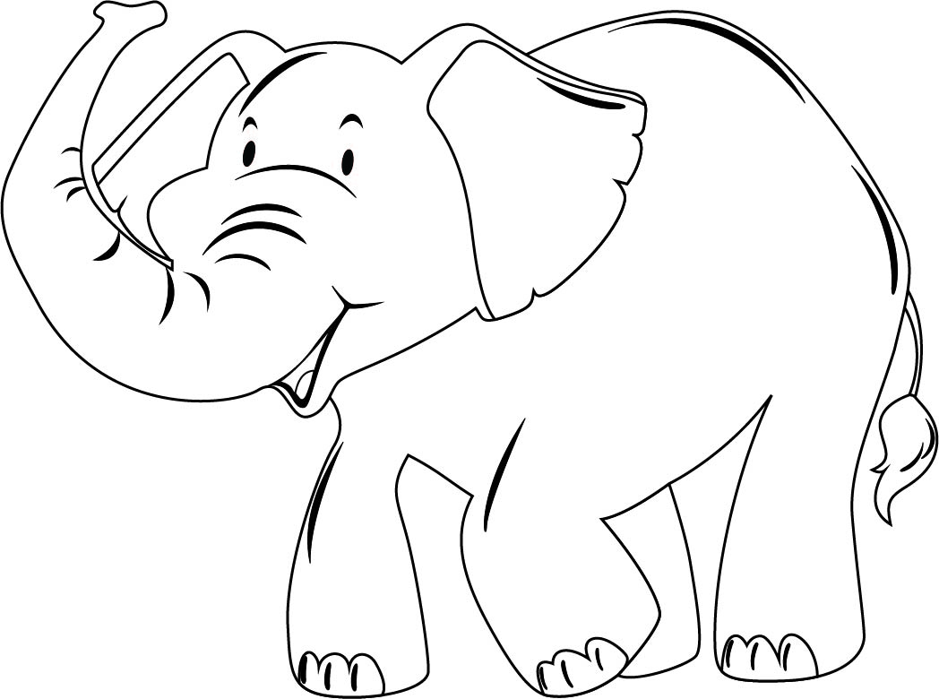 Elephant Outline 6 Free PDF Printables Printablee