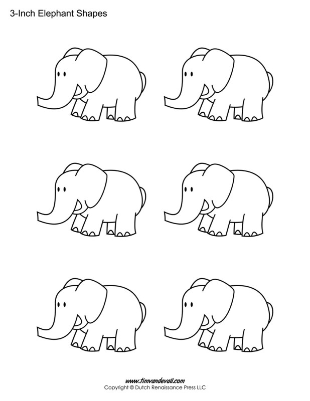 Elephant Shapes Tim 39 s Printables