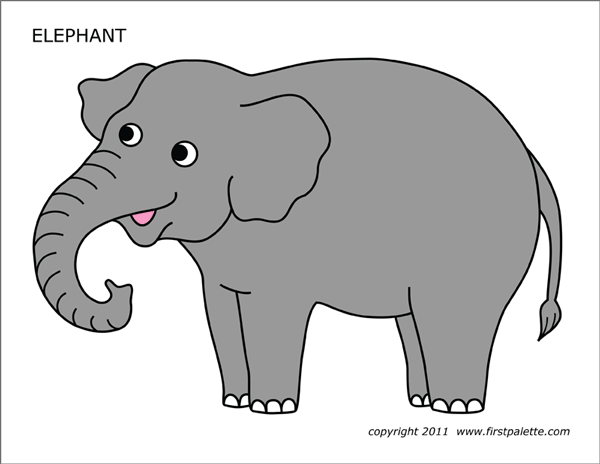 printable template of an elephant