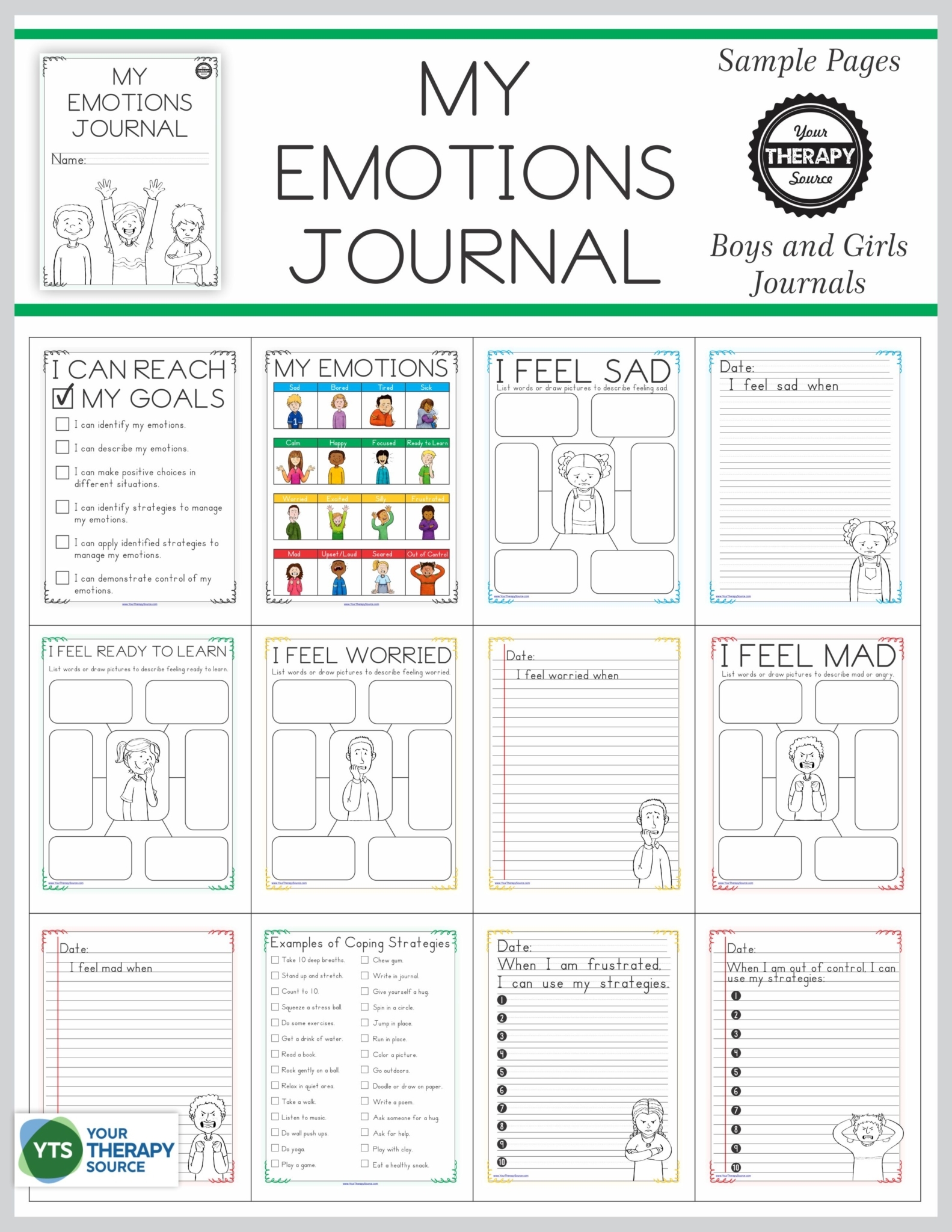 Emotional Regulation Worksheets For Boys And Girls Your Therapy Source
