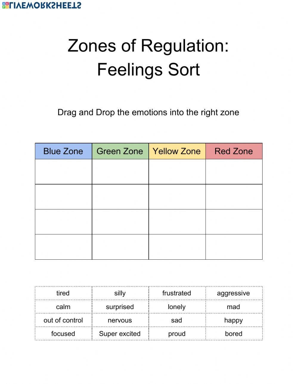 worksheets for kids emotional regulation