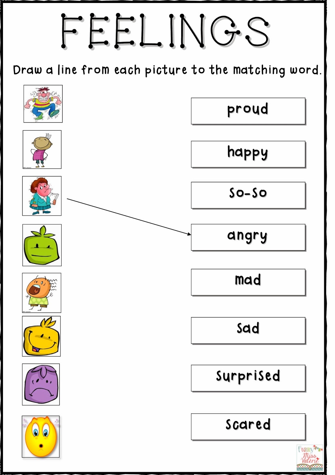 Emotions Worksheet Kids