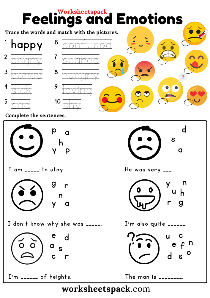 printable worksheets on emotions