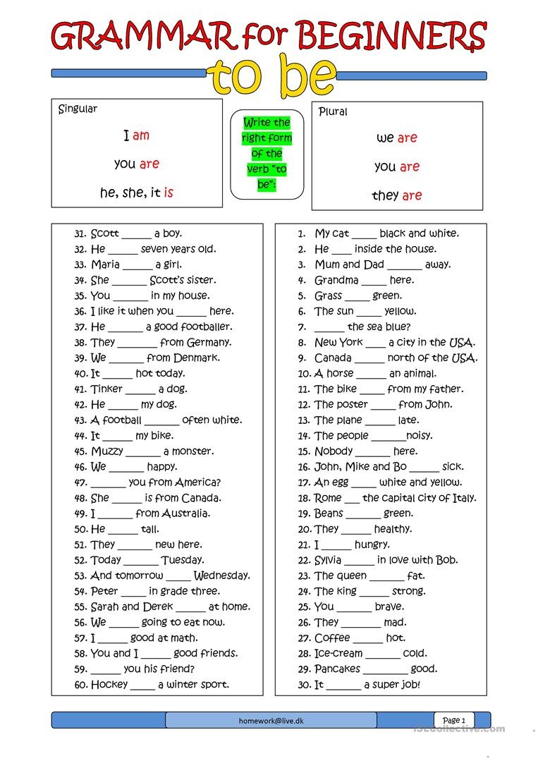 English For Adults Beginners Worksheets