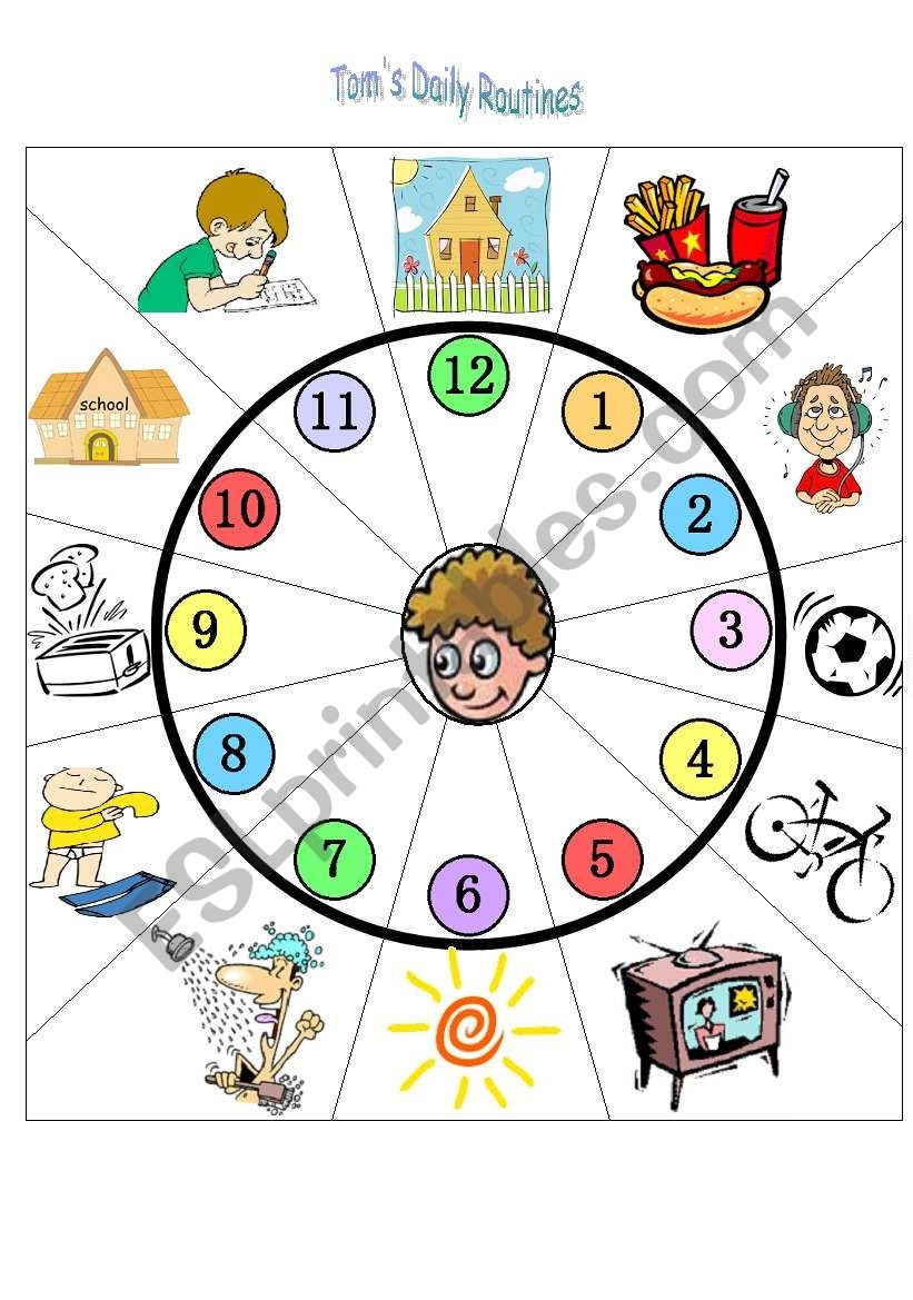 daily routine worksheet printable