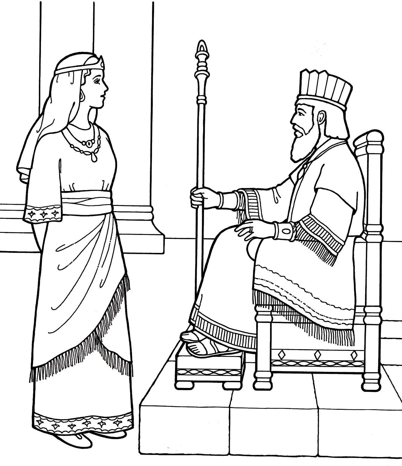 Esther And Mordecai Coloring Pages Coloring Pages