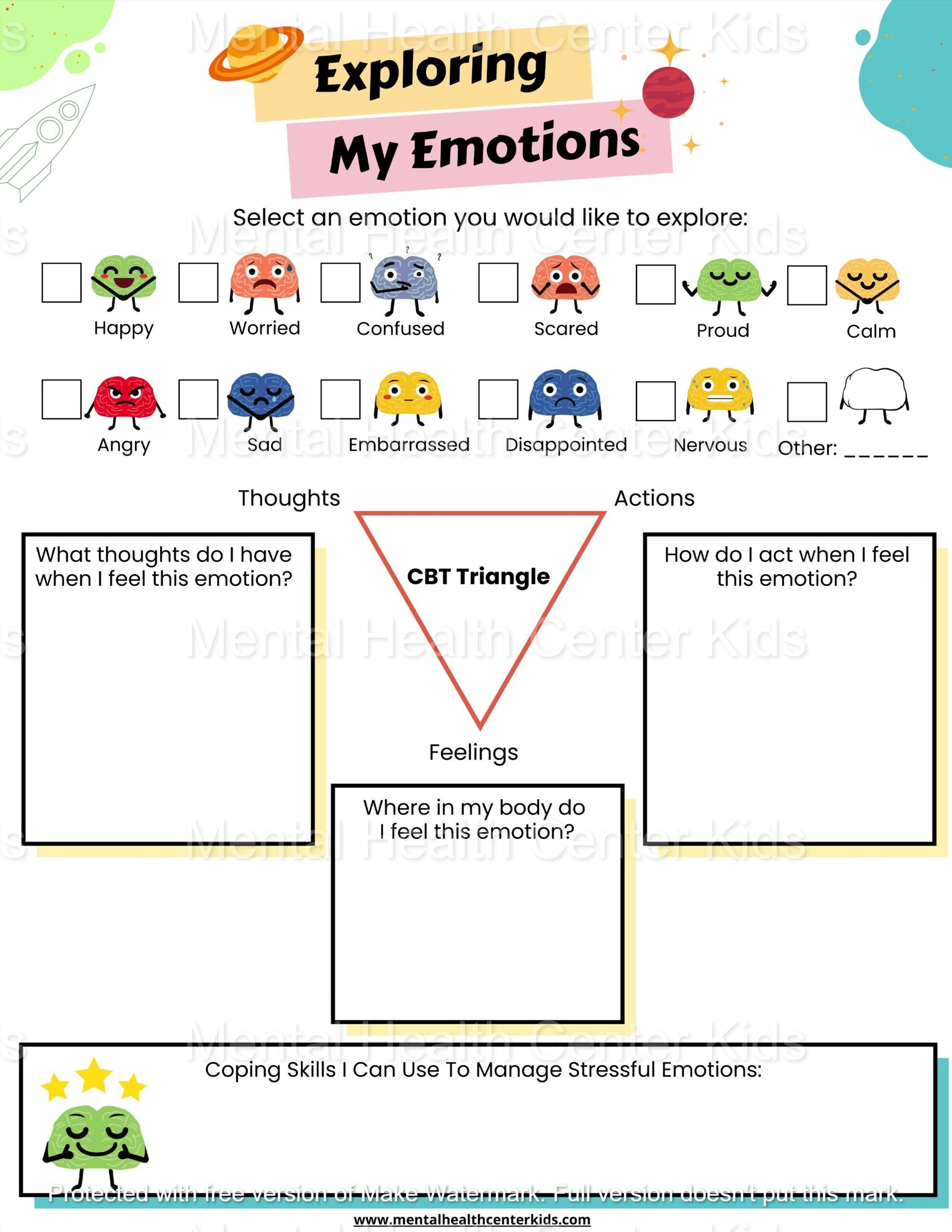 Exploring Emotions Worksheet Mental Health Center Kids Worksheets