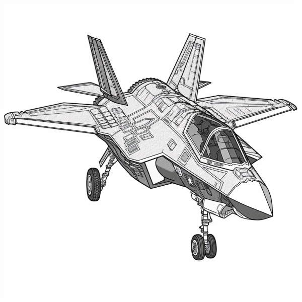 stealth multi role fighter f35 coloring page