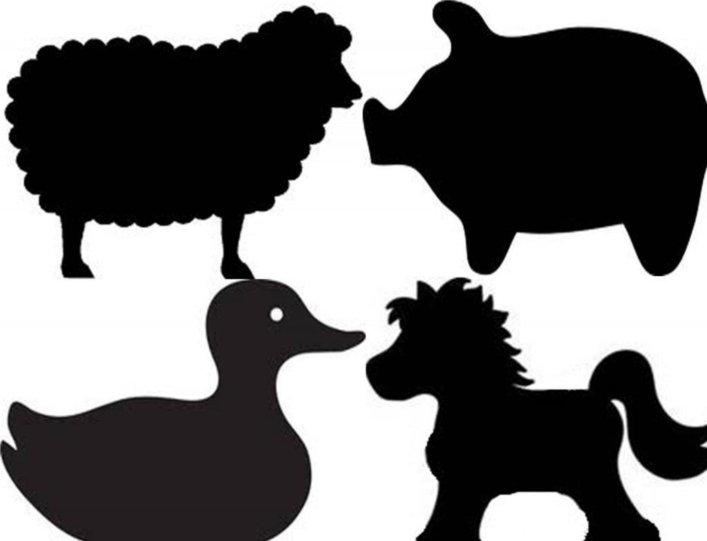 Farm Animal Silhouettes For Barnyard Birthday Party Cutouts Cut Free 