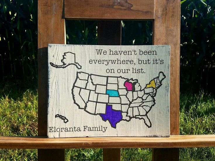 Father 39 s Day Gift Personalized USA Map Travel Map Colorable Wooden USA 