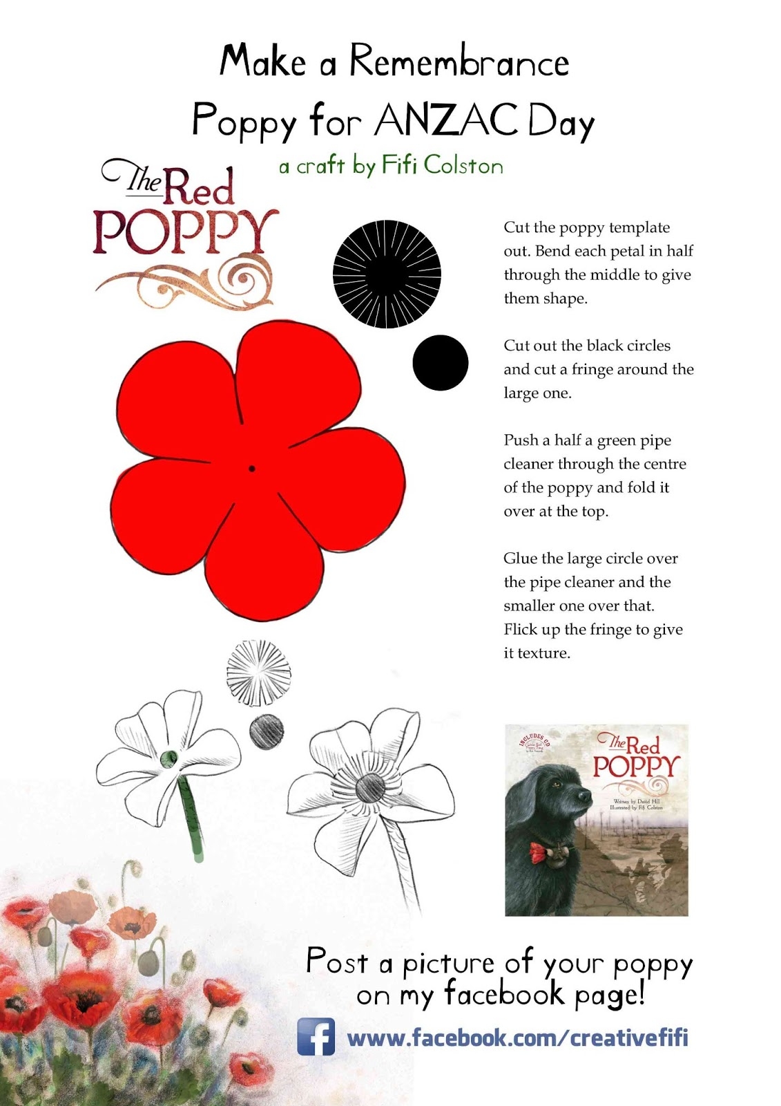Fifi Colston Creative Remembrance Poppy Template
