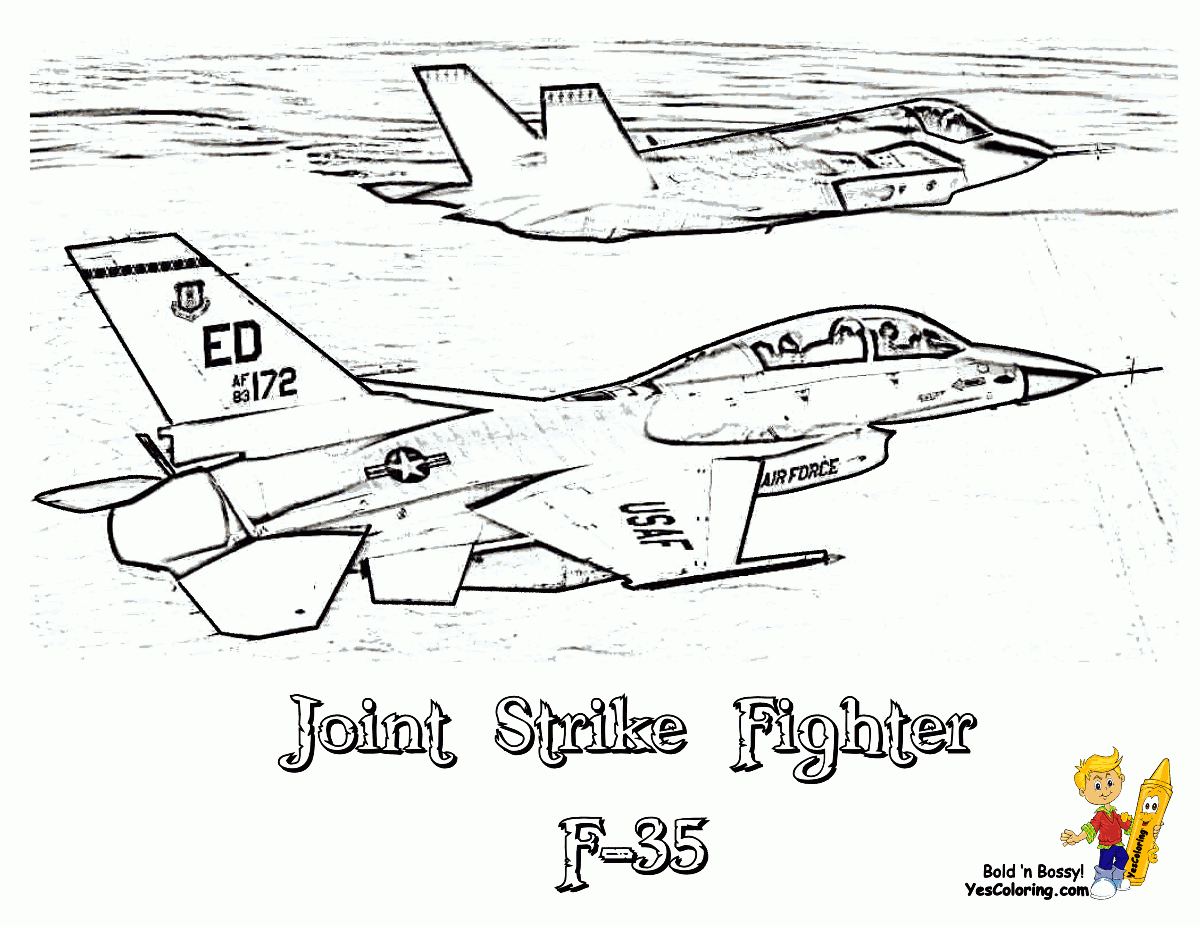 Fighter Jet Coloring Pages Free Coloring Home