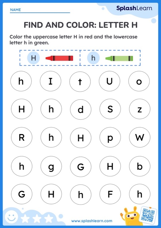 Find And Color Letter H Printable ELA Worksheet Worksheets Library