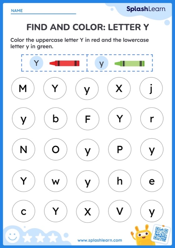 Find And Color Letter Y Printable ELA Worksheet Worksheets Library