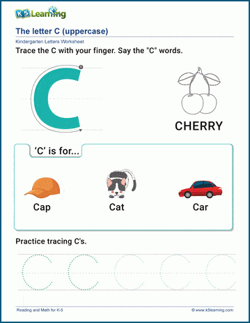 letter c worksheet for kinder