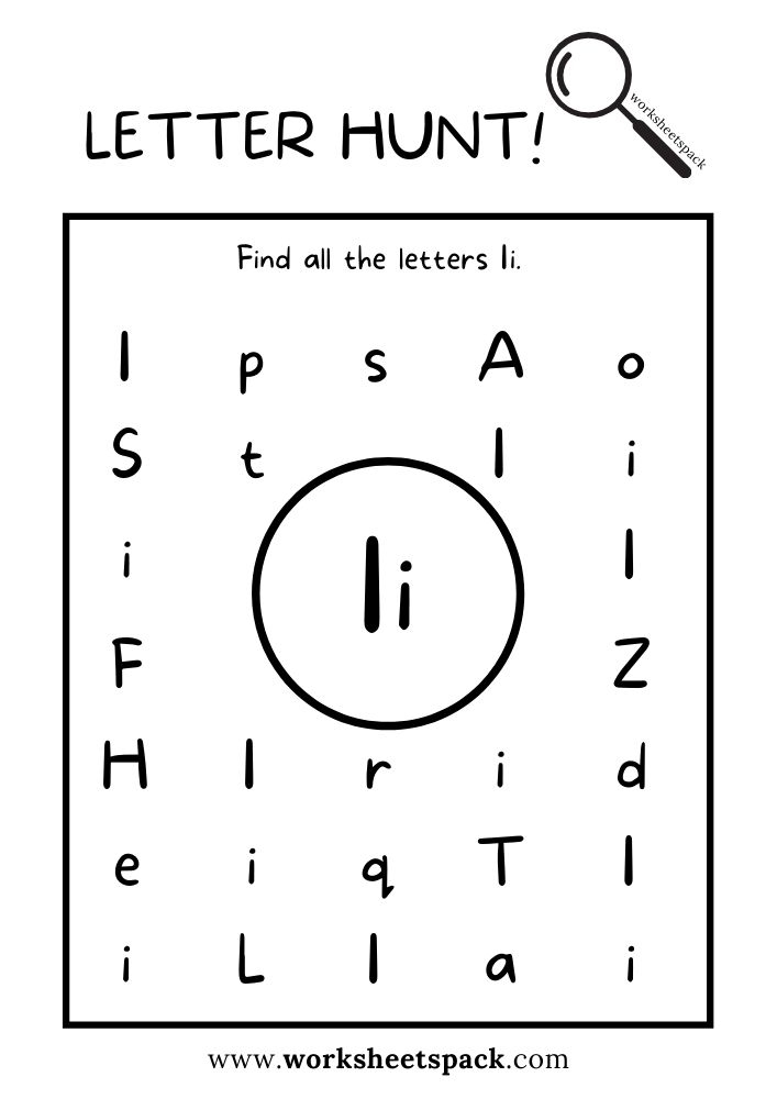Find The Letter I Worksheet Alphabet I Hunt Activity Free Printable