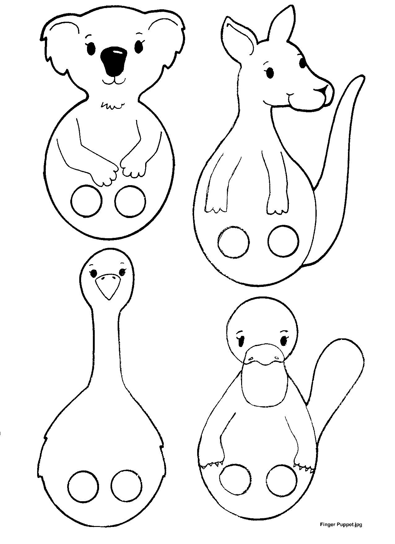 kangaroo finger puppet template