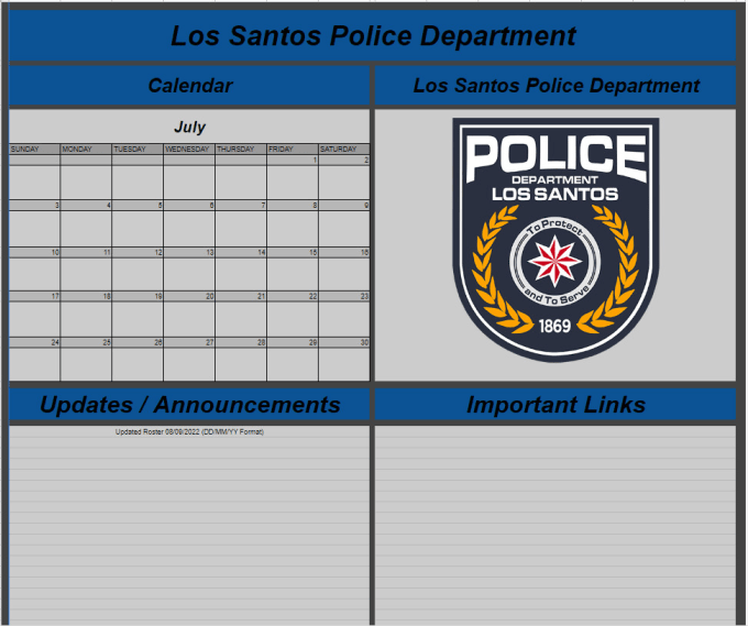 Fivem Police Roster Template