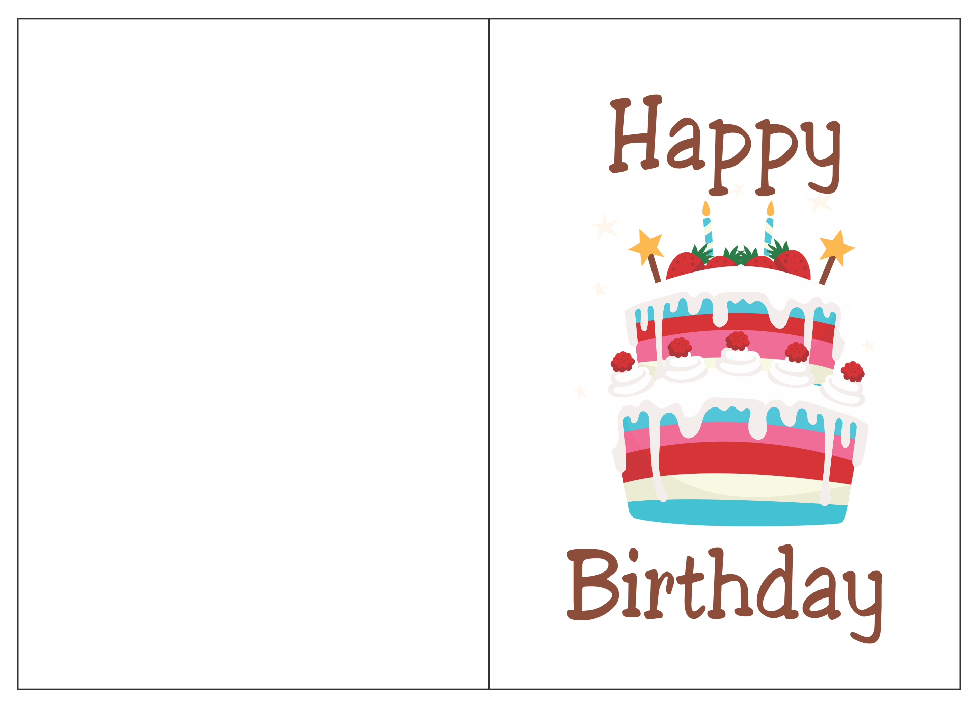 Foldable Free Printable Birthday Card