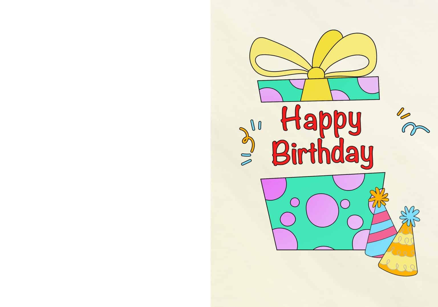 Foldable Happy Birthday Free Printable Birthday Cards Free Printable Card