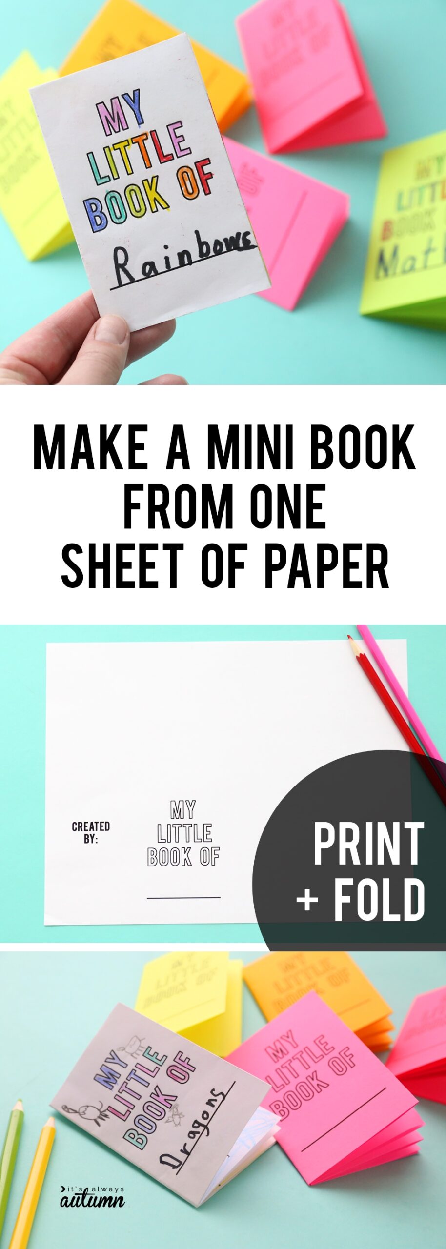 foldable book template for word