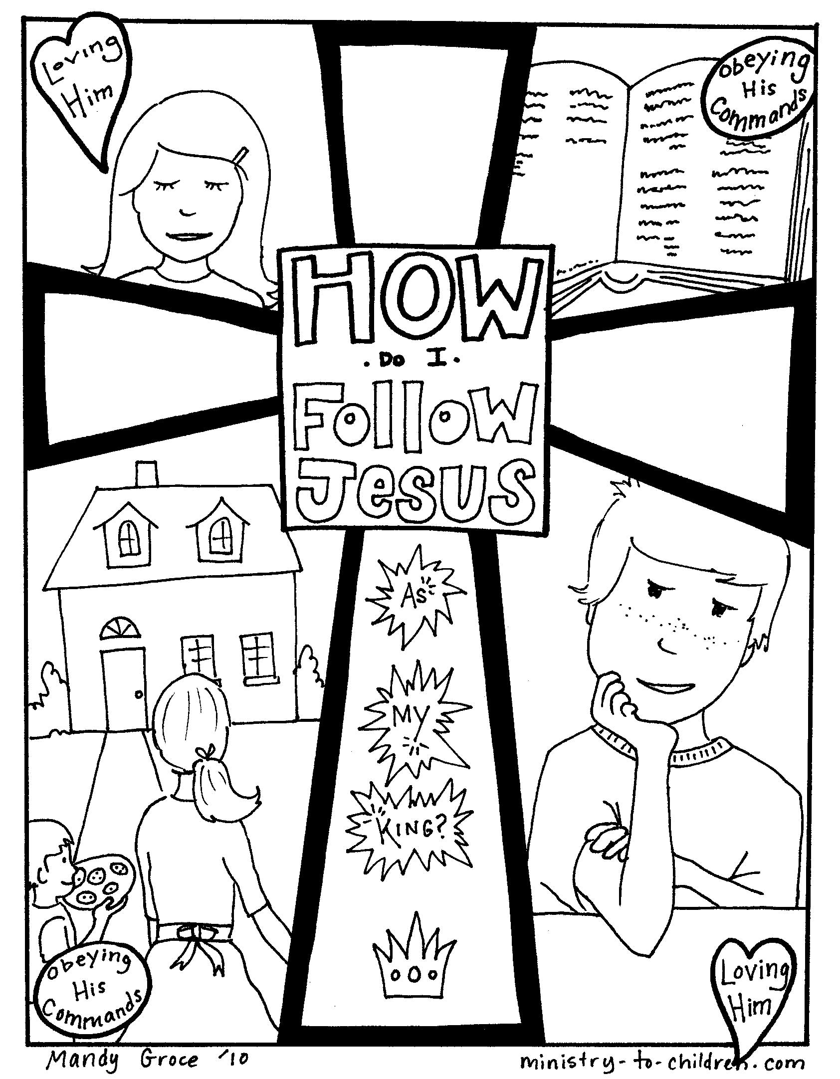 Following Jesus Coloring Pages PDF Sunday School Works 