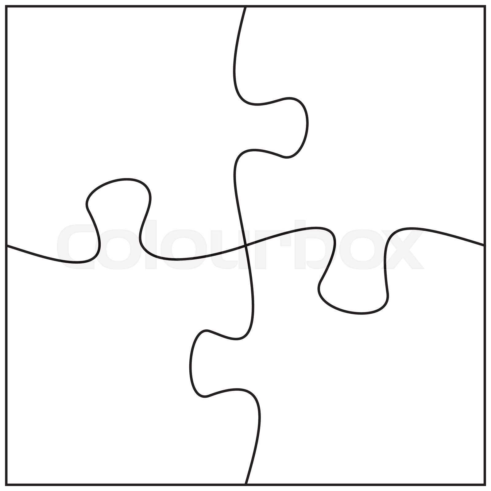 Four Jigsaw Pieces Template 4 Puzzle Pieces Connected Together