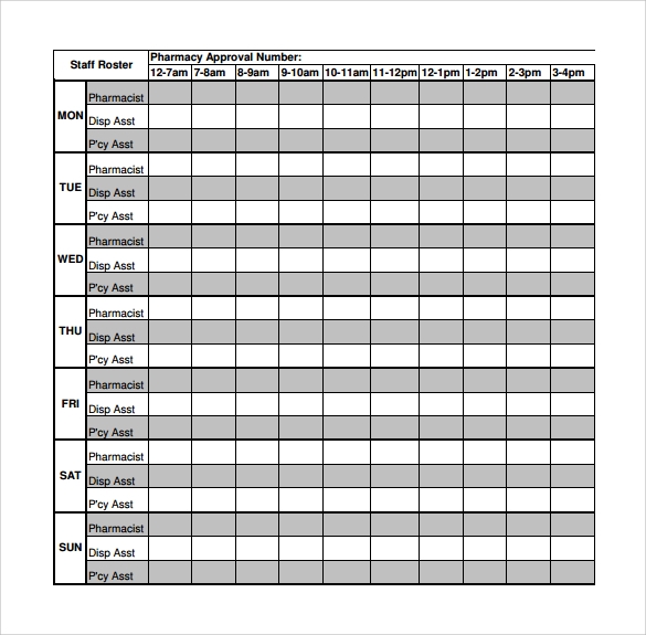 free roster templates to print