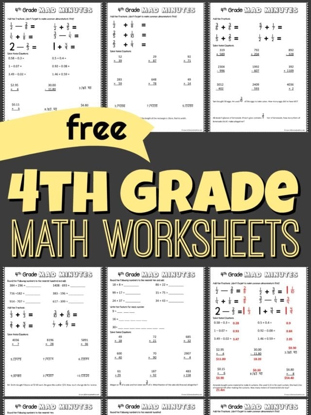 FREE 4th Grade Math Worksheets 123 Homeschool 4 Me FreePrintable me