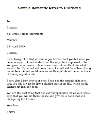 FREE 7 Sample Romantic Love Letter Templates In MS Word