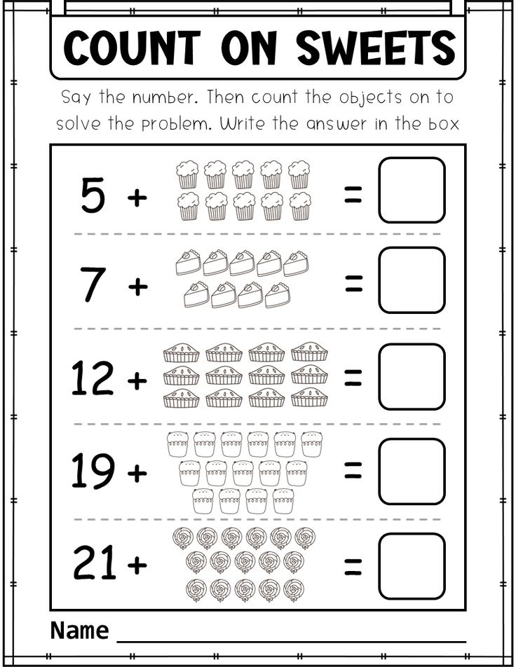 addition counting on worksheets