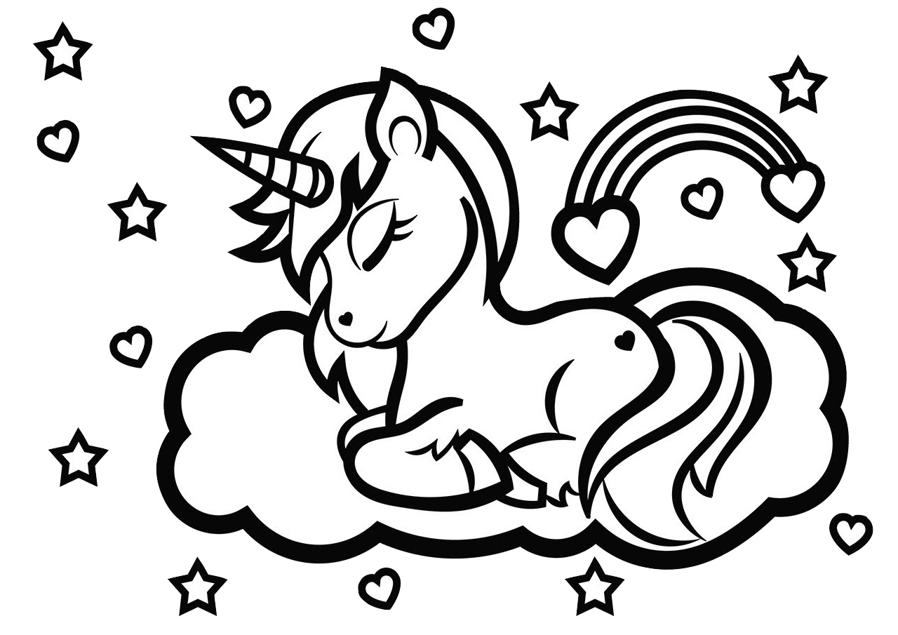 free colouring pages unicorns
