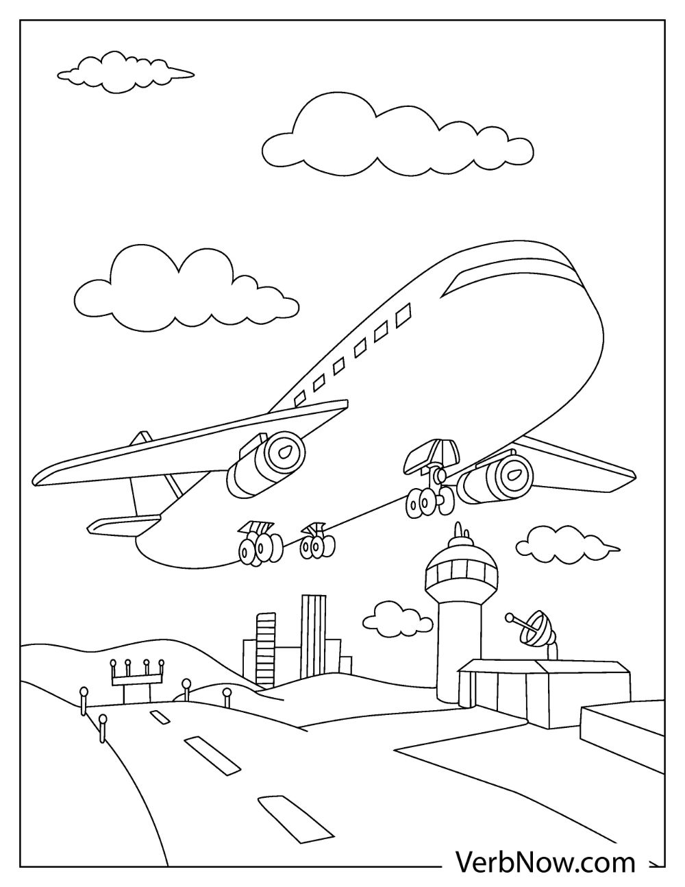 Free AIRPLANE Coloring Pages Book For Download Printable PDF VerbNow