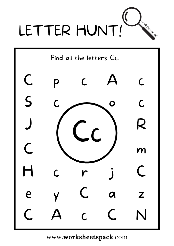 letter c printable worksheets