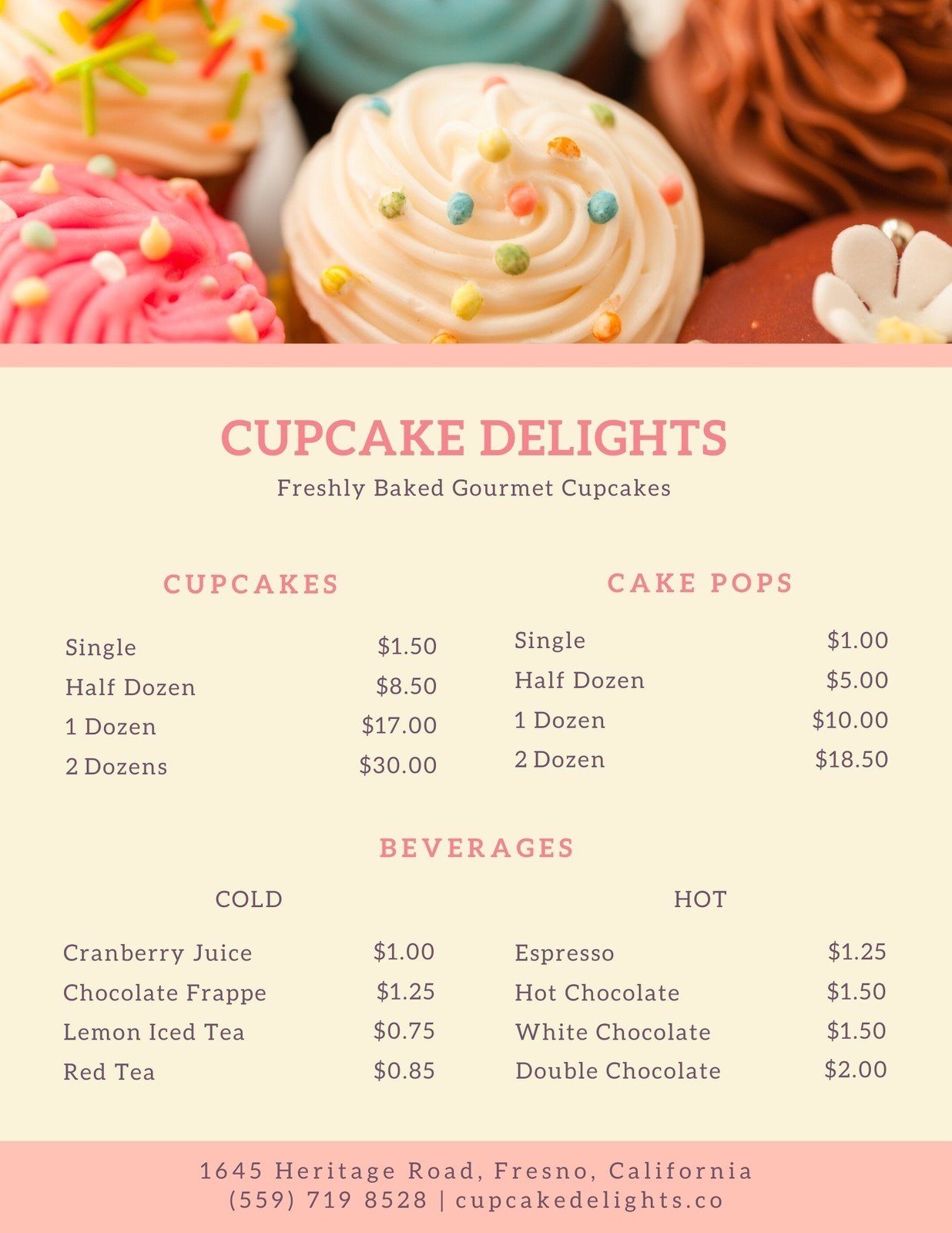 free templates for menus