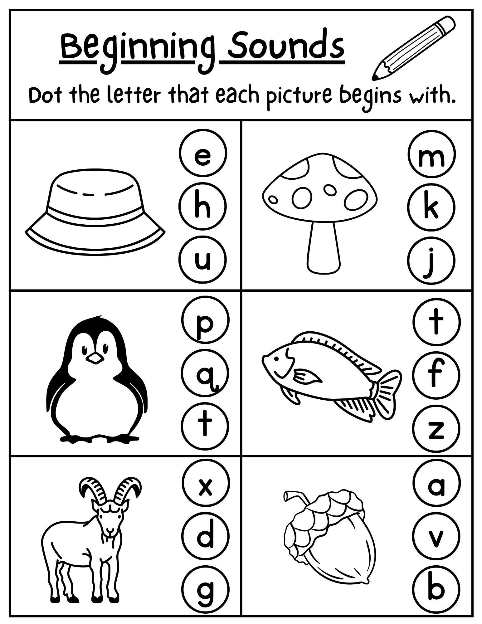 Free And Fun Beginning Sounds Worksheets For Preschools
