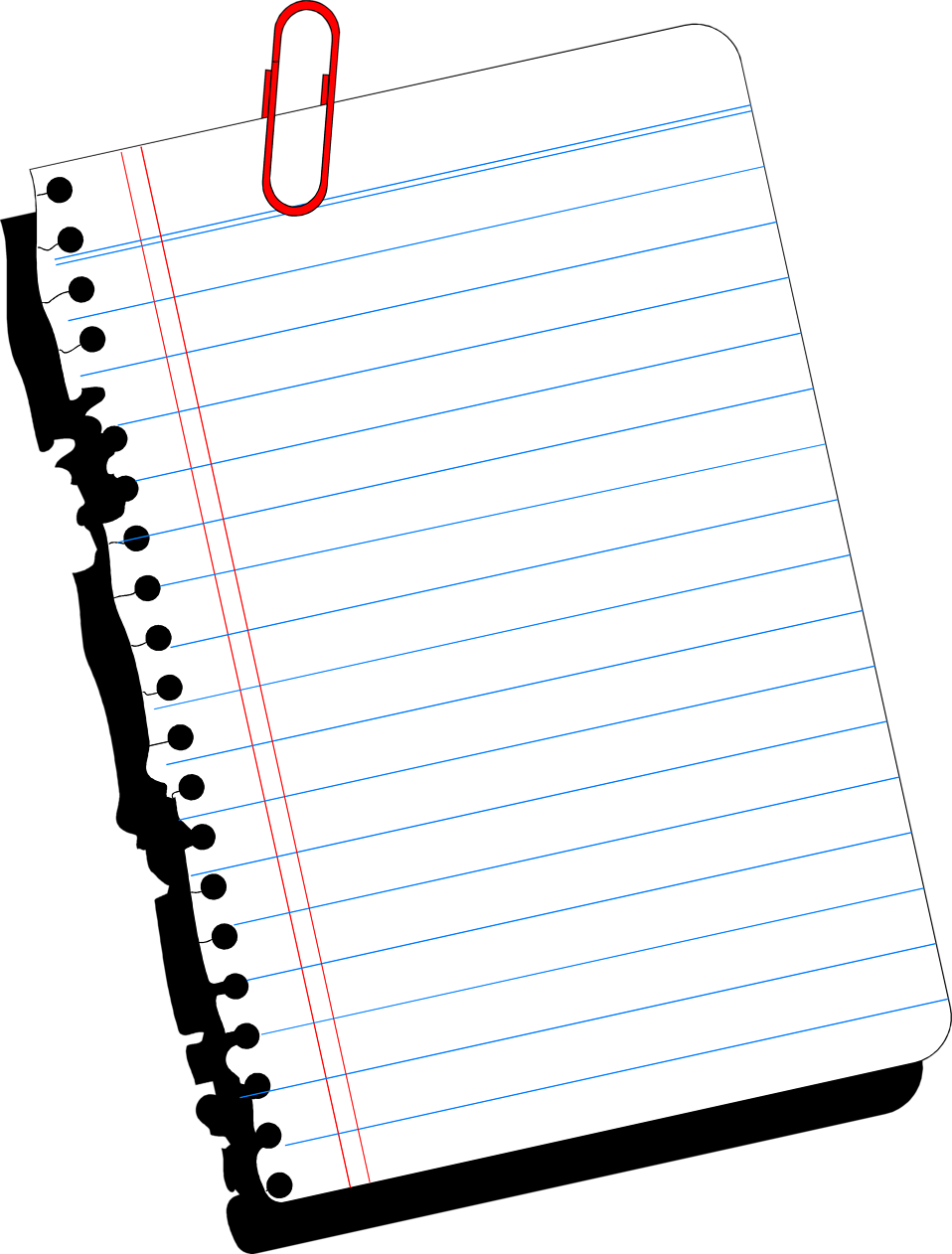 blank sheet of notebook paper