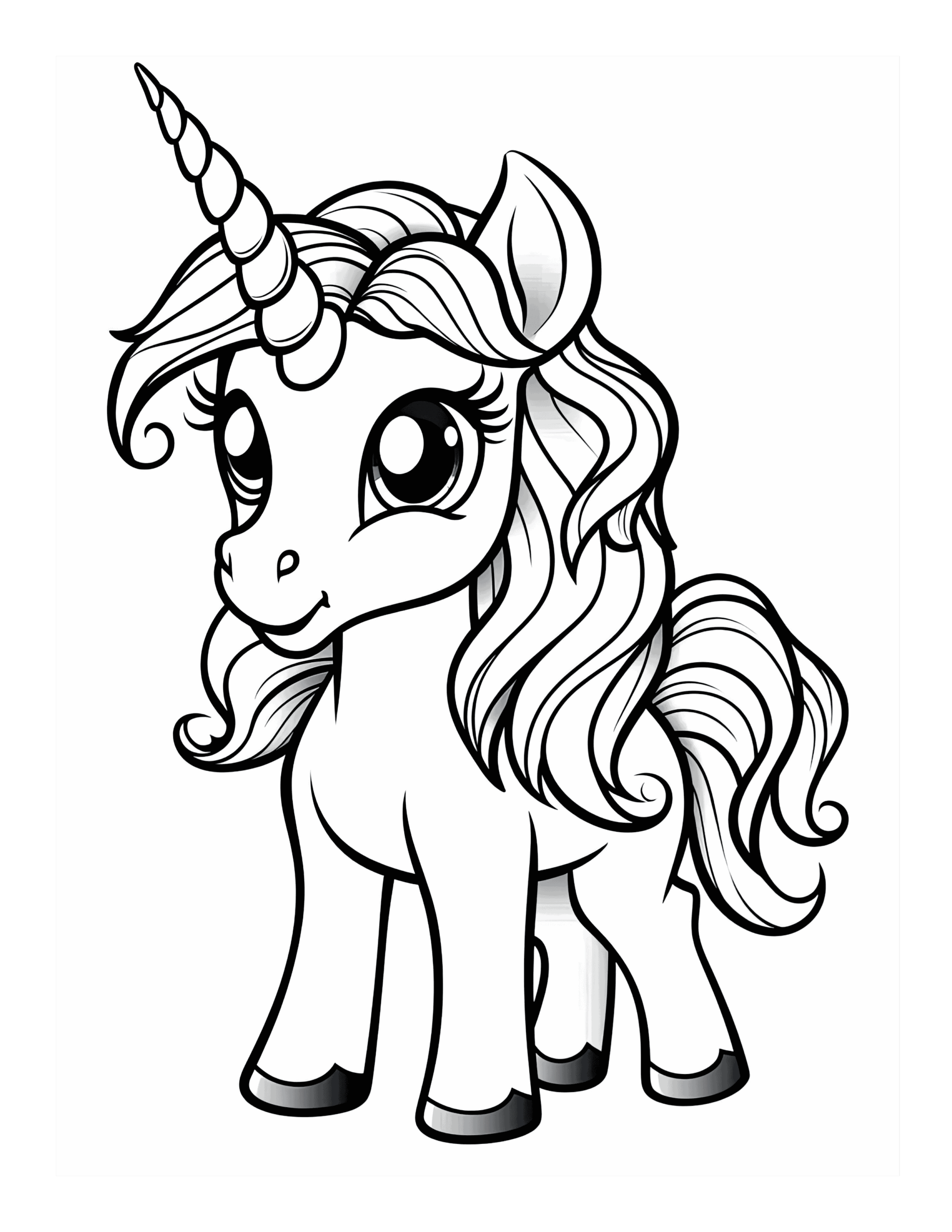 free unicorn color page