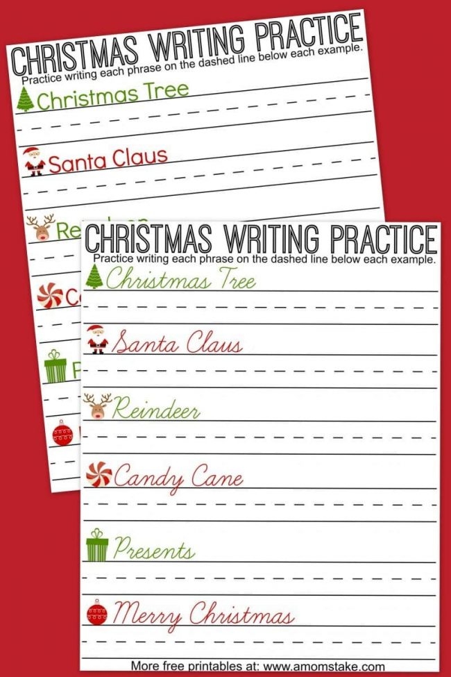 Free Christmas Handwriting Worksheets AlphabetWorksheetsFree