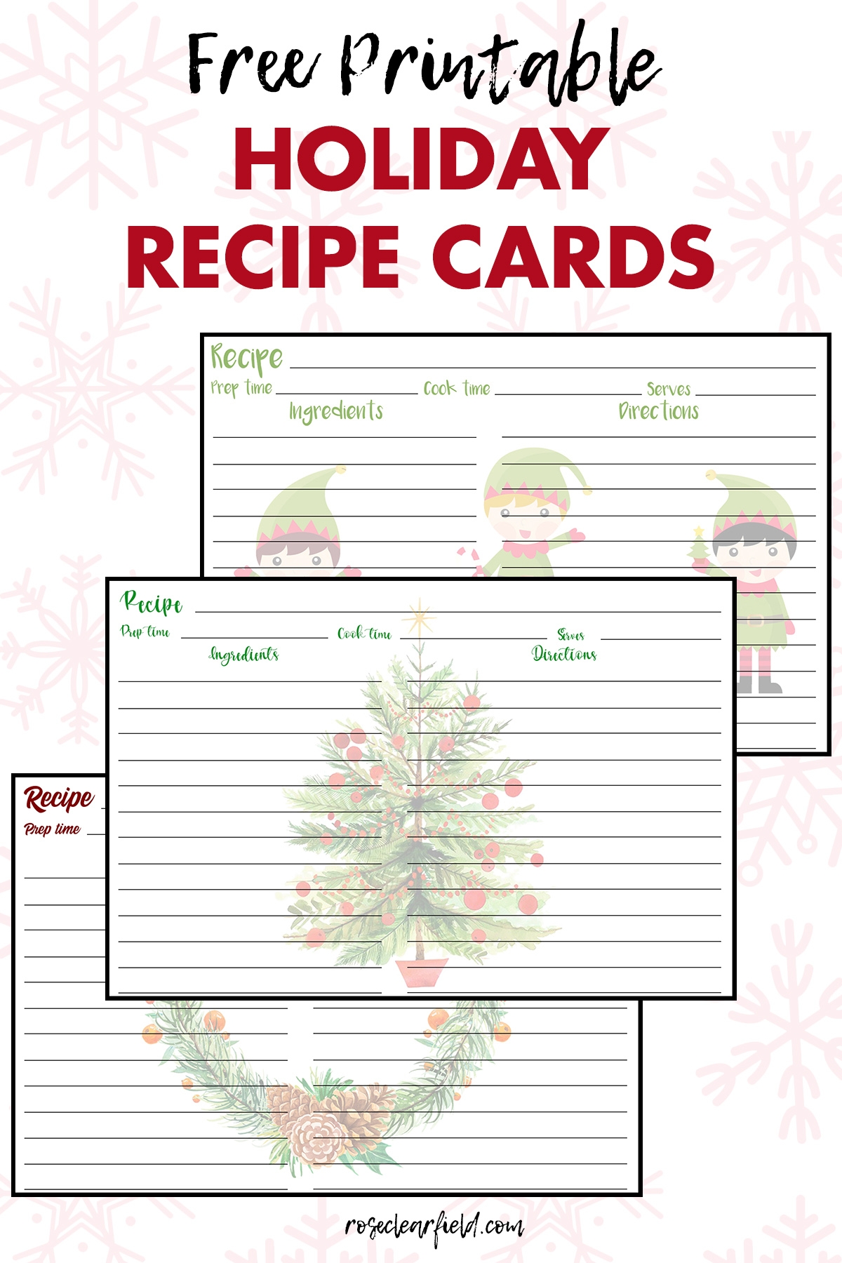 Free Christmas Recipe Card Template For Word Deporecipe co