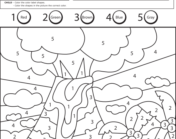 color by number volcano