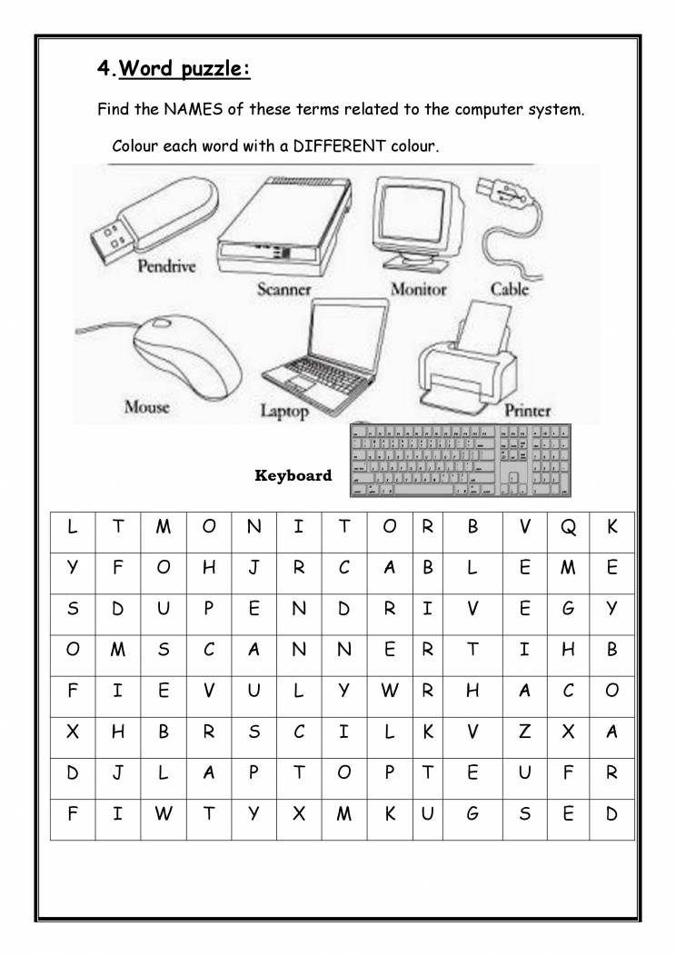 practice worksheet for class 1