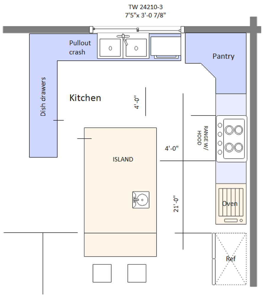 Free Editable Kitchen Floor Plan Examples Templates EdrawMax Fillable