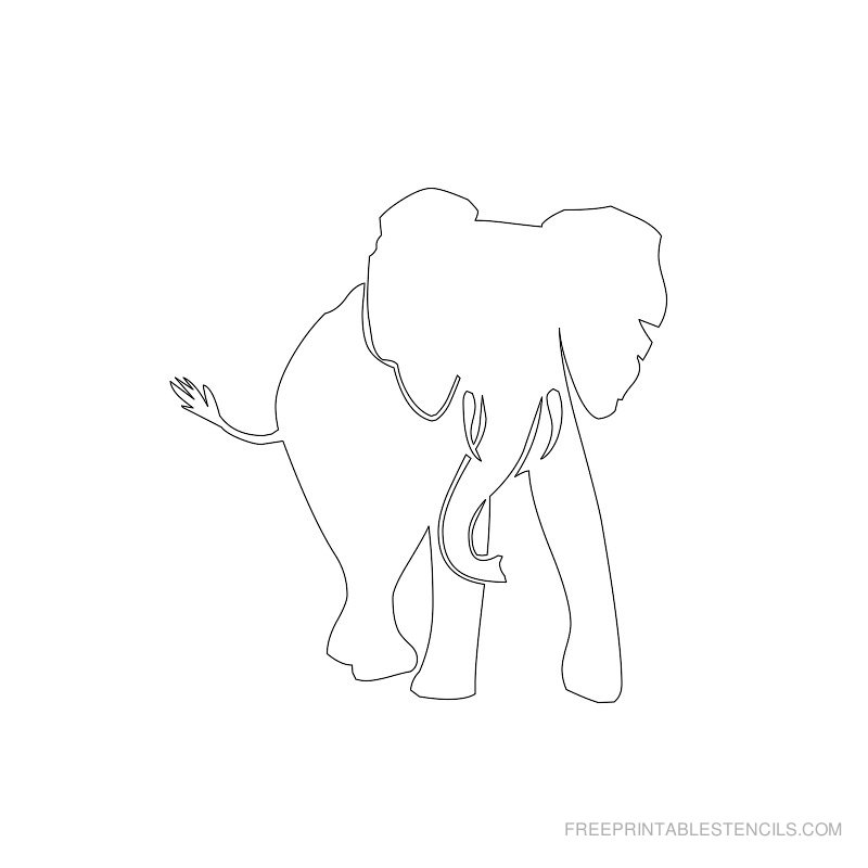 Free Elephant Stencil In Printable Outline
