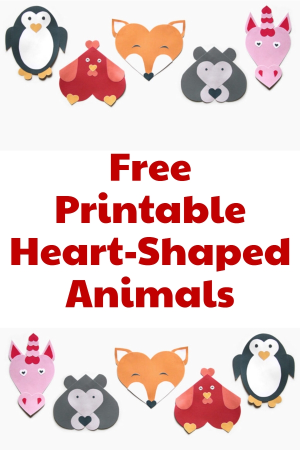Free Heart Shaped Animal Printables FreebieFox