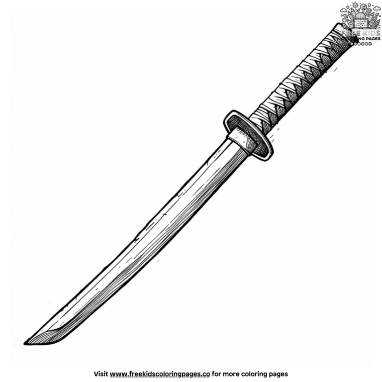ninja sword coloring pages